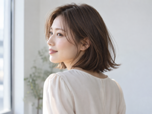 毛先を外にはねさせたボブ（AI生成）