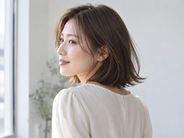 毛先を外にはねさせたボブ(AI生成)