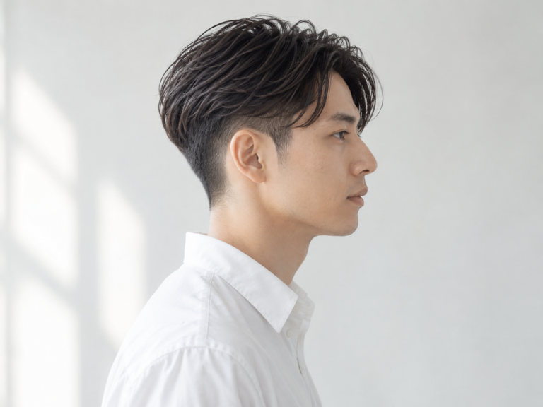 ツーブロックマッシュのサイドシルエット(AI生成)